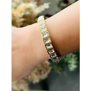 GOLD RENK KRİSTAL TAŞLI , LASTİKLİ BİLEKLİK ACR8644