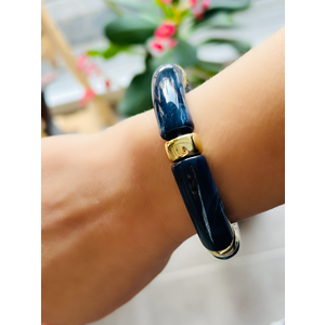 LACİVERT HARELİ, LASTİKLİ BİLEKLİK ACR8696