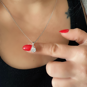 XUPING YUVARLAK TEK TAŞ KOLYE 45CM-GÜMÜŞ RENK ACR8921