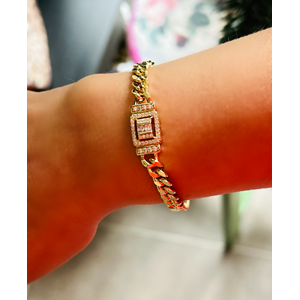 XUPING 14K BAGET GURMET BİLEKLİK 18+2CM-GOLD RENK ACR8966