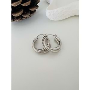 XUPING İKİLİ GÖRÜNÜMLÜ HALKA KÜPE-GÜMÜŞ RENK ACR9197