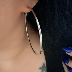 GÜMÜŞ RENK ÇELİK HALKA KÜPE ACR9271