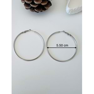 GÜMÜŞ RENK ÇELİK HALKA KÜPE ACR9271