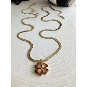 GOLD RENK YONCA ÇELİK UZUN KOLYE (61 CM) ACR9277