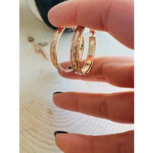 XUPING DESENLİ HALKA KÜPE ROSE ACR9524