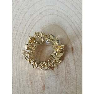 İNCİLİ, KELEBEKLİ ÇELENK BROŞ ACR9589