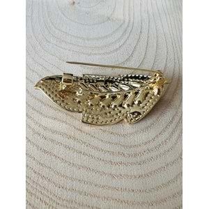 TAŞLI, İNCİLİ YAPRAK BROŞ ACR9592