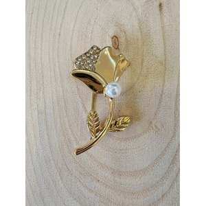 TAŞLI, İNCİLİ LALE BROŞ ACR9604