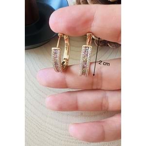 XUPING ROSE RENK RENKLİ TAŞLI HALKA KÜPE ACR9675