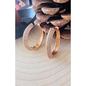 XUPING ROSE RENK SIRALI ZİRKON TAŞLI HALKA KÜPE ACR9677