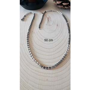 XUPING GÜMÜŞ RENK YAPRAK ZİNCİR KOLYE 50CM ACR9679