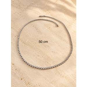 XUPING GÜMÜŞ RENK EZME PUL KOLYE 50CM ACR9682