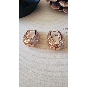 XUPING ROSE RENK ZİRKON TAŞLI OVAL KÜPE ACR9684