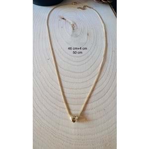 XUPING 14K GOLD RENK MİNİ KALPLİ KOLYE 46+4CM ACR9691
