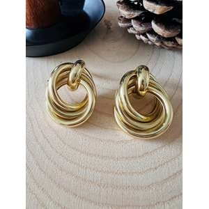 GOLD RENK SARMAL HALKA KÜPE ACR9695