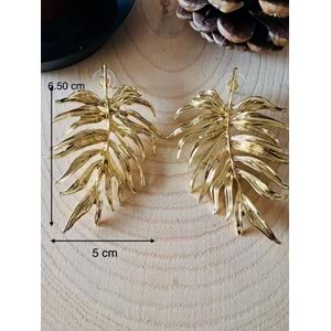 GOLD RENK BÜYÜK PALMİYE YAPRAK KÜPE ACR9701