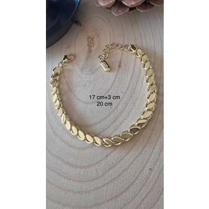 PREMİUM SERİ 14K GOLD RENK ARPA BİLEKLİK 17+3CM ACR9703