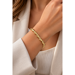 XUPING 14K GOLD RENK ZİRKON TAŞLI ÇİVİ MODEL BİLEKLİK 17+2CM ACR9704