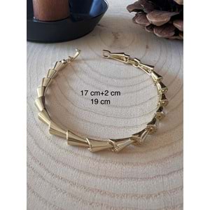 XUPING 14K GOLD RENK ZİRKON TAŞLI ÇİVİ MODEL BİLEKLİK 17+2CM ACR9704
