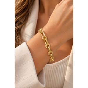 XUPING 14K GOLD RENK BURGU HALKALI BİLEKLİK 19CM ACR9705