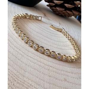 XUPING 14K GOLD RENK YUVARLAK TAŞLI SUYOLU BİLEKLİK 18+1CM ACR9707