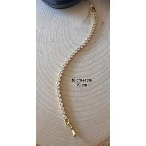XUPING 14K GOLD RENK YUVARLAK TAŞLI SUYOLU BİLEKLİK 18+1CM ACR9707