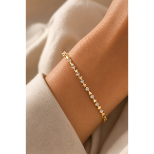 XUPING 14K GOLD RENK YILDIZLI MİNİMALİST 18+1CM BİLEKLİK ACR9731