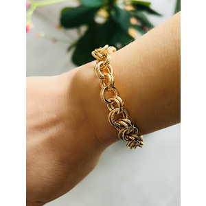 XUPING ROSE RENK BİRBİRİNE GEÇMELİ ÇİFT HALKA ZİNCİRLİ BİLEKLİK 18CM ACR9735