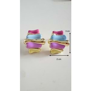 XUPING GOLD RENK RENKLİ MİNELİ KÜPE ACR9767