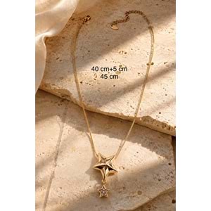 XUPING GOLD RENK, YILDIZ UÇLU SALLANTILI KOLYE 40+5CM ACR9777