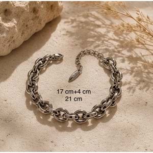 XUPING GÜMÜŞ RENK ZİNCİR BİLEKİLK 17+4CM ACR9790