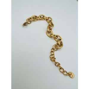 GOLD RENK ZİNCİR ÇELİK BİLEKLİK 16+5 CM-1 CM ACR9792