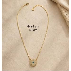 XUPING 14K GOLD RENK, NAZAR KOLYE 44+4CM ACR9799