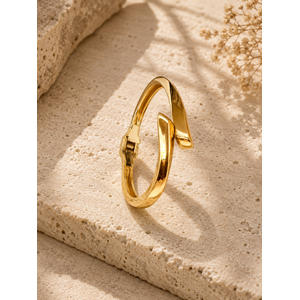 KENARLARI KIVRIMLI, GOLD RENK ASİMETRİK, SPİRAL KELEPÇE ACR9801-2
