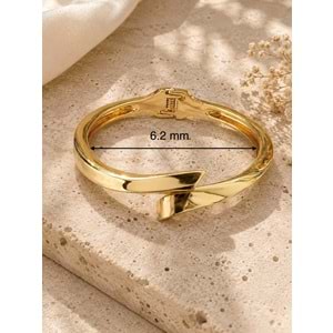 KENARLARI KIVRIMLI, GOLD RENK ASİMETRİK, SPİRAL KELEPÇE ACR9801-2