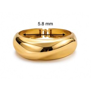 GENİŞ, BOMBELİ, DALGA DESEN, GOLD RENK, KELEPÇE, BİLEZİK ACR9811