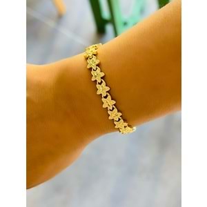 XUPING GOLD RENK ÇİÇEK MOTİFLİ BİLEKLİK 19+1CM ACR9820