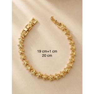 XUPING GOLD RENK ÇİÇEK MOTİFLİ BİLEKLİK 19+1CM ACR9820