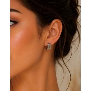 XUPING ROSE RENK DÖRT SIRA TAŞLI MİNİMAL HALK KÜPE ACR9854