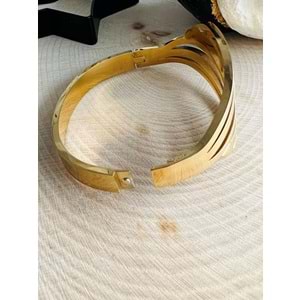 GOLD RENK DALGA MODEL ÇELİK KELEPÇE ACR9884
