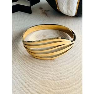 GOLD RENK DALGA MODEL ÇELİK KELEPÇE ACR9884