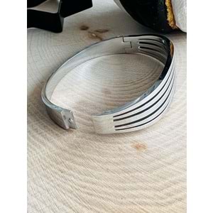 GÜMÜŞ RENK ÇİZGİ MODEL ÇELİK KELEPÇE ACR9928