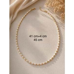 DORİKA BONCUKLU BEYAZ KOLYE 41+4CM ACR9931
