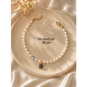BEYAZ BONCUKLU KAPLUMBAĞA FİGÜRLÜ HALHAL 23+3CM ACR9935