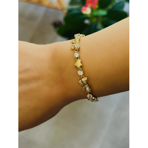 XUPING 14K GOLD RENK, FİYONKLU VE KALPLİ BİLEKLİK 16+4CM ACR0761