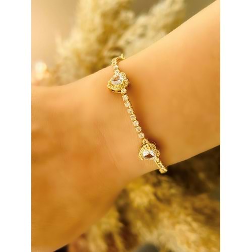 KALPLİ ÇELİK SUYOLU BİLEKLİK 18+2 CM-GOLD ACR5081