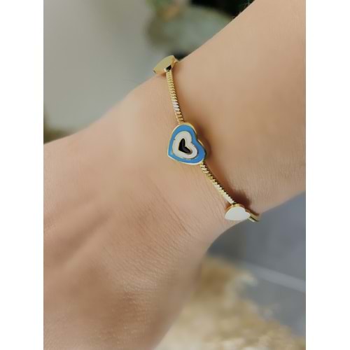 KALP MİNELİ ÇELİK BİLEKLİK 17+6 CM-GOLD ACR5451