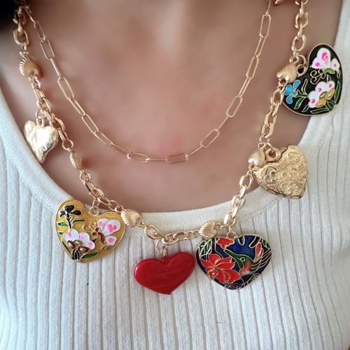 2 AYRI KOLYEDEN OLUŞAN MARKA MODEL CHARM KOLYE ACR5674