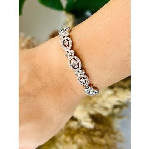 XUPING DAMLA TAŞLI BİLEKLİK 18+2CM-GÜMÜŞ ACR6228