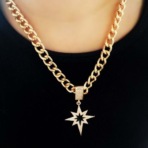 ÖZEL SERİ KUTUP YILDIZI KOLYE 42+8CM-GOLD RENK ACR6287